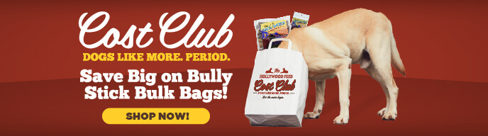 Cost Club Dogs Like More, Period. Save Big on Bully Stick Bulk Bags! - Shop Now