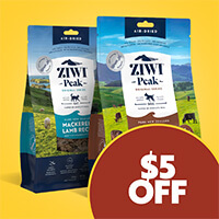 $5 Off Ziwi Peak Air Dried Food Dog 1 lb & Cat 14 oz - Shop Now