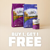 Buy 1, Get 1 Free NutriSource Puppy 4 & 12 lb Bags & Cans - Shop Now