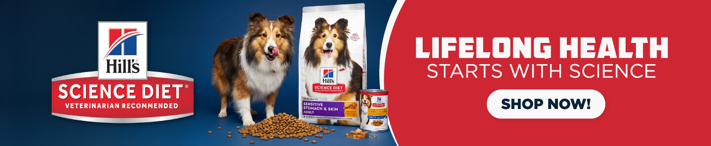 Hill's Science Diet Veterinarian Recommended Lifelong Health Starts With Science - Shop Now!